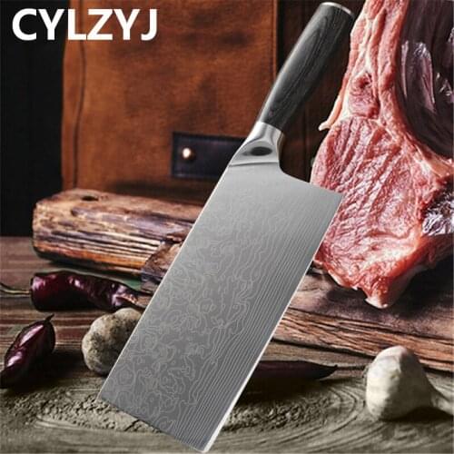 Kitchen Knife Stainless Steel Chef Knife Set Damascus Veins Chopping Cleaver Slicing Vegetables Chinese Chef Knife With Gift Box