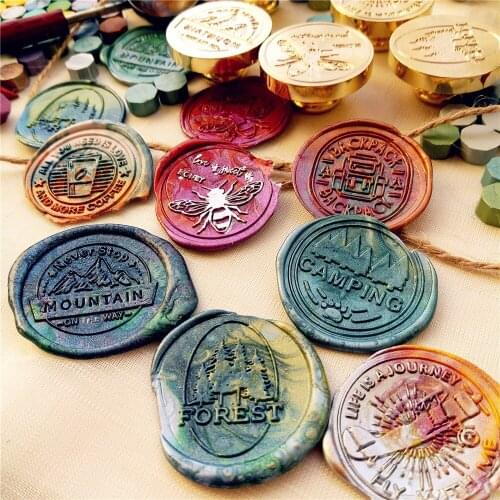 European Style Retro Lacquer Seal Set Wooden Lacquer Decoration Wedding Invitation Envelope Seal Handbook Accessories Tool