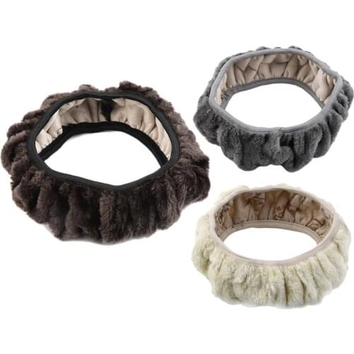 New Arrival Winter Steering Wheel Cover Artificial Wool Heated Steering Wheel Cover Winter Plush Steering Wheel Cover
