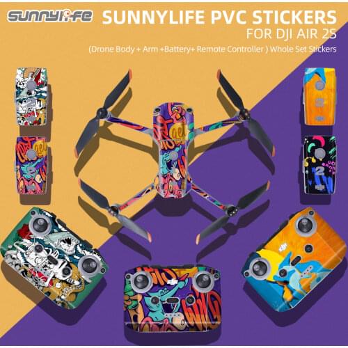 New PVC Stickers Protective Film Scratch-proof Decals Skin For DJI Air 2S Drone Body Remote Battery Drone Accessories