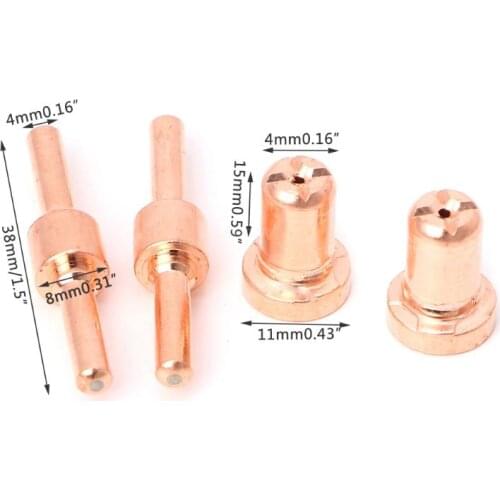 OOTDTY 60PCS Extended Long Plasma Cutter Tip Electrodes&Nozzles Kit Welding Nozzle