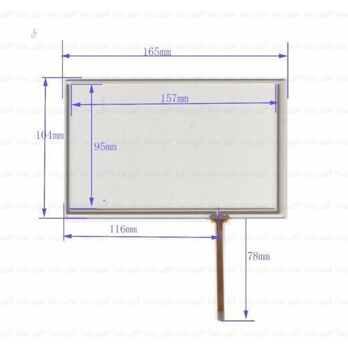 Original new 7.1'' inch 165 * 104 car navigation touch handwritten external screen four-wire resistance cable from the left 116