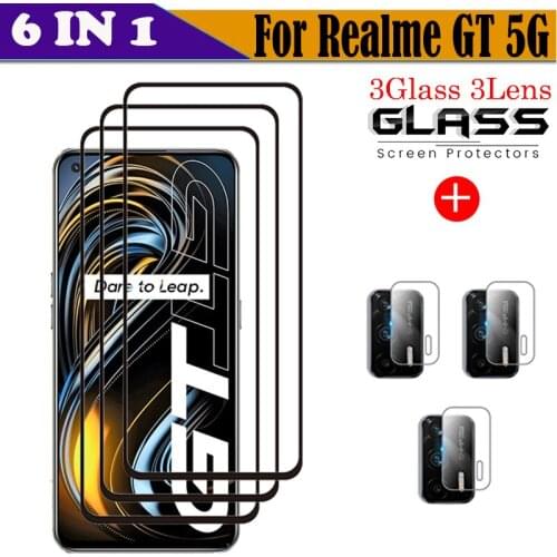 Full Glass For Realme GT 5G Glass Tempered Glass For Realme GT 5G Screen Protector Film Lens Camera Flim For OPPO Realme GT 5G