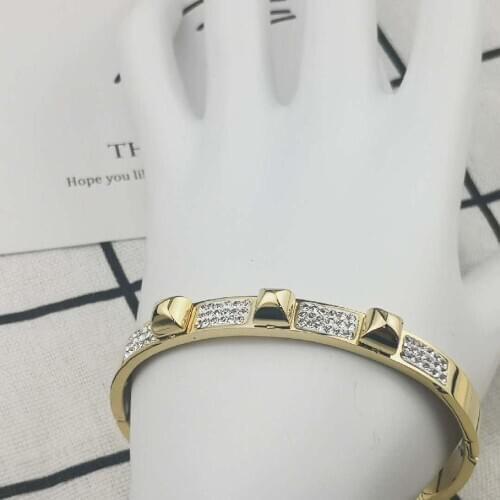 Full face drill European and American classic brands luxury women bangle steel