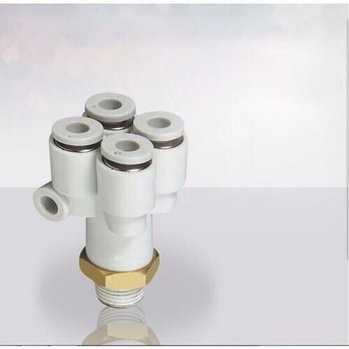 Tube size 6mm-1/4 PT thread One-touch Fitting Double Union "Y"