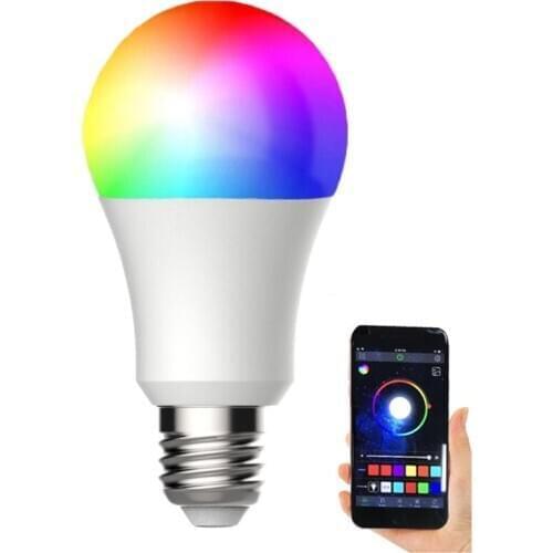 Adjustable light RGB colorful Bluetooth bulb E27 B22 AC85-265V RGBWW 15W One device controls multiple LED lights