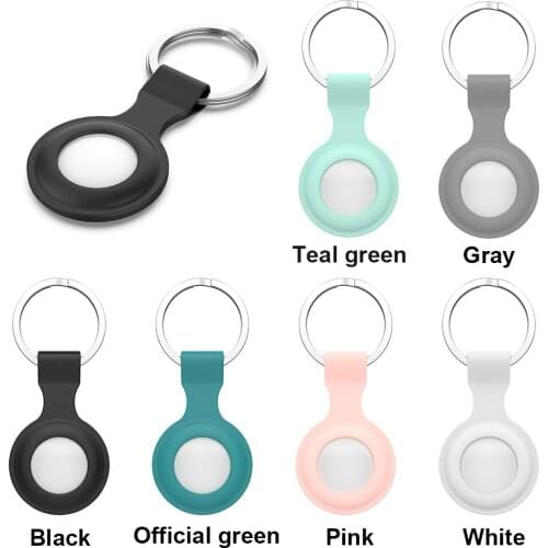 For Apple Airtags Silicone Protector Cover With Keychain For Air Tags Locator Tracker Anti-lost Keychain Protective Sleeve shell