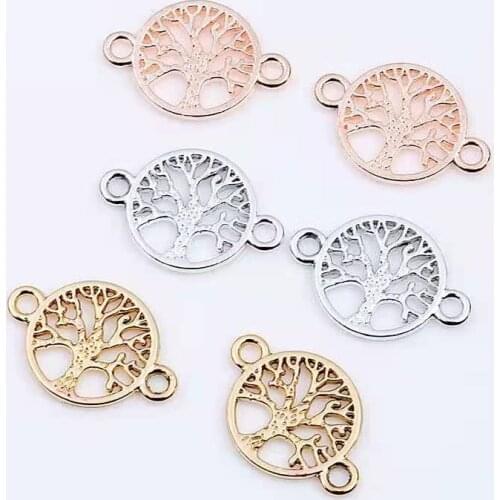 Jewelry Connector Plant Tree Double Hole Strap Accessories DIY Necklace Bracelet