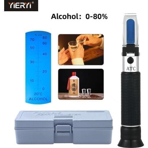 Yieryi Alcohol Concentration Detector Of Liquor Alcohol Meter Refractometer Refractometer 0-80% v/v Alcoholometer Oenometer