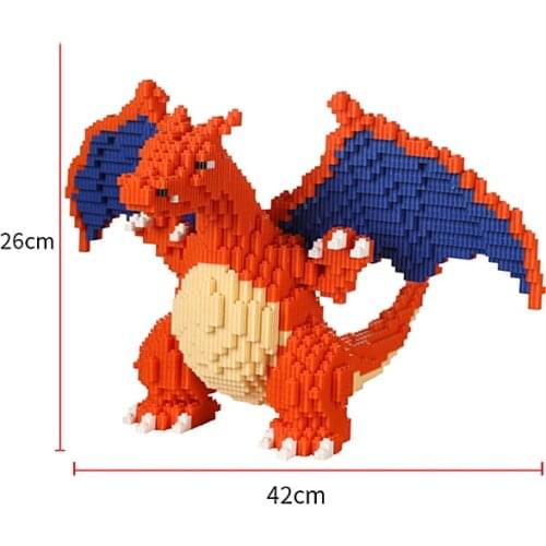 Pokemon Toy Series Building Blocks Pikachu Fire Dragon Fat Ding DIY Compatible Diamond Particle Pokémon Building Block Toy Gift