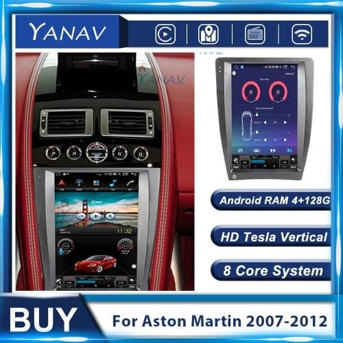 128G Android Vertical Touch Screen GPS Navigation Car Radio For Aston Martin Video Stereo Multimedia Player Heat Unit Receiver