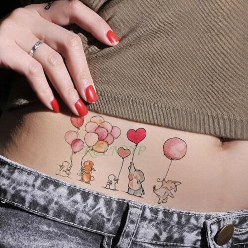 Waterproof Temporary Tattoo Sticker Elephant Rabbit balloon Flash Tatoo Fake Tatto arm Wrist Foot hand For Girl Men Women kids