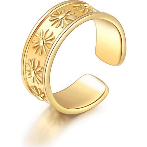 Silver Color Adjustable Toe Rings for Women Flower Band Open Tail Ring Women Beach Foot Jewelry Gold Color Thick Rings Girl Gift