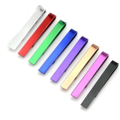 1pcs mens 8 color daily business one tie clip red blue purple black silver accessories