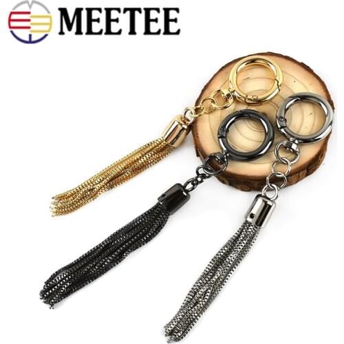 2/4pcs 15cm Spring O Ring Keychain Tassel Pendant Bag Strap Hanger Clasp Buckles Hook DIY Bags Ornaments Hardware Accessories