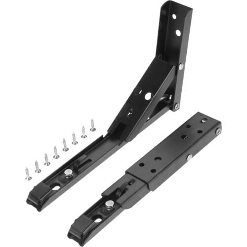 2pcs Folding Brackets White/Black/Silver Heavy Support Telescopic Bracket Desk Furniture Hardware Accessories