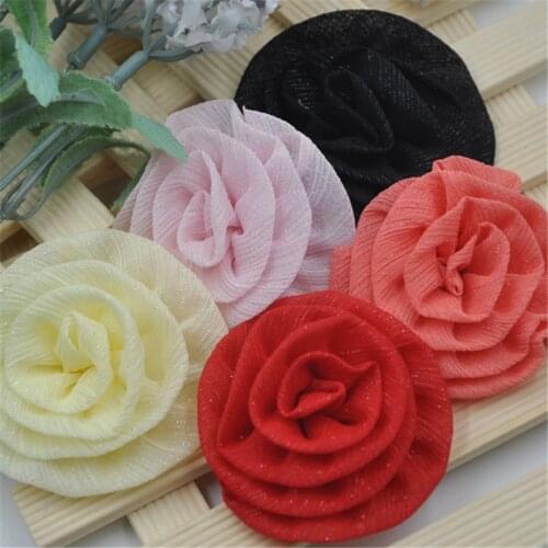 20pcs Upick Organza Ribbon Flower Rose Wedding Sewing Appliques Crafts A204
