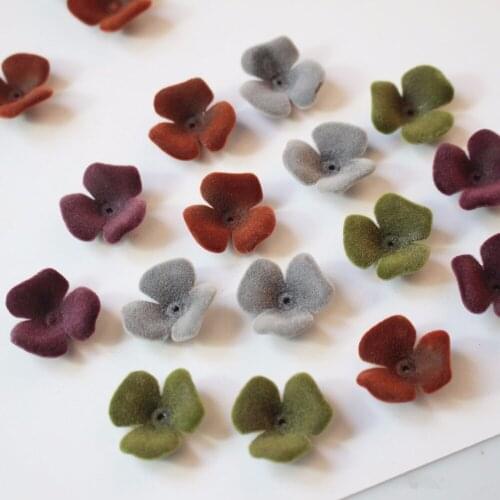 2018 Newest 23mm color flocking cartoon flowers shape resin florals beads diy jewelry earrings/garment pendants accessory