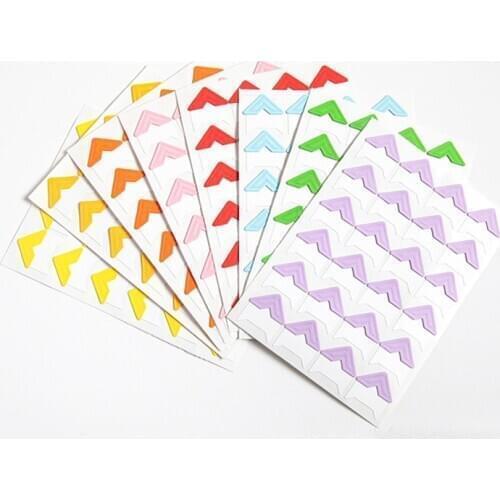 24Pcs/Sheet Protect Photo Stickers DIY Handmade Corner Sticker Student Supplies Diary Decor Albums Decoration Multicolor