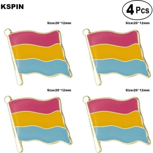 Pansexual pride Flag Pin Lapel Pin Badge Brooch Icons 4pcs