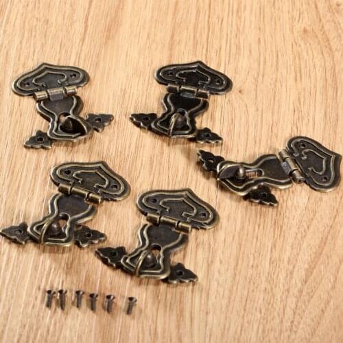 5Pcs Antique Bronze Toggle Hasps Lock Latch Catch Clasp Jewelry Chest Box Suitcase Decorative Buckles Furniture Hardware 63x47mm
