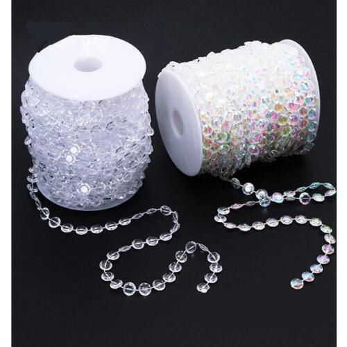 5yards 10mm Fishing Line Artificial Imitation Pearl Beads Chain Garland Flowers For Wedding Bridal Bouquet Flower Decoration