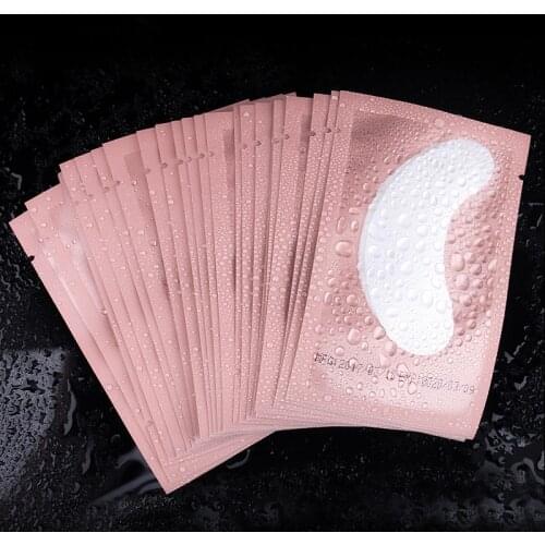 Navina 50pairs Pink Package White Pearl Film Eyepatches Extension Eye lashes Eye Mask Eye Patches Under Eyepatch for Eyelash