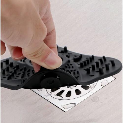 Bathroom Accesories Anti-clogging Filter Mat Gadgets Sink Strainer Filter Sieve Drain Hair Catcher Basket TPR
