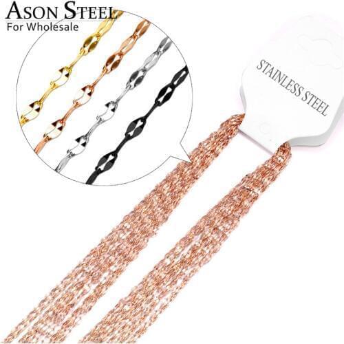 ASONSTEEL Fashion Length 2mm Width Stainless Steel Gold Chain Necklace for Men and Women Waterproof Jewelry Wholesale