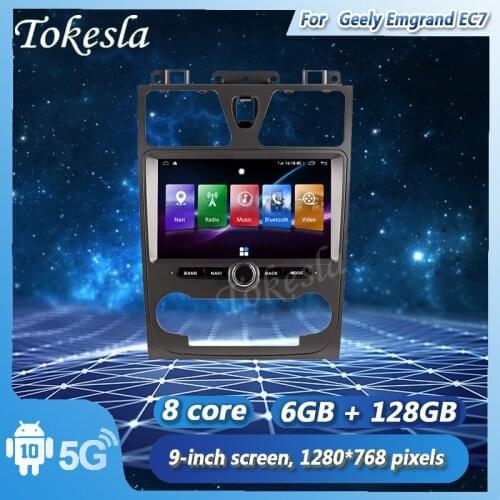 Tokesla Android 11 Car Radio Audio DVD 2 din Intelligent System Central Multimedia player Screen GPS MP5 For Geely Emgrand EC7