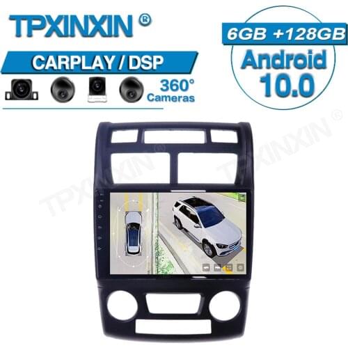 6+128G For Kia Sportage 2007-2009 Android Car 360 HD Auto Surround View Camera Car Multimedia Player Stereo Radio GPS Navigtion