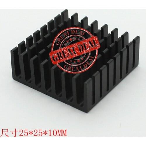 Free Ship 100PCS Custom high quality Aluminum Heatsink 25*25*10mm Chipset heatsink black IC radiator