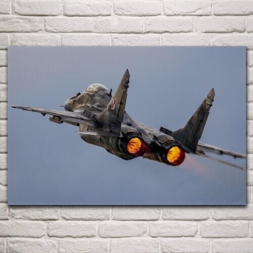 Mikoyan mig 29 close up fulcrum fighter combat aircraft artwork living room home wall art decor wood frame fabric poster KN887