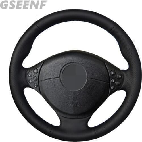 Car Steering Wheel Cover For BMW E46 3 Series 1999-2005 E39 5 Series 1999-2003 E53 X5 2000-2006 E36 Black DIY Artificial Leather