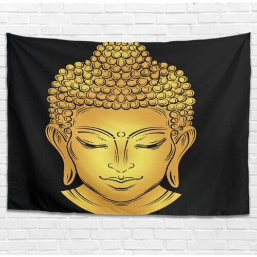 Peceeta Buddha Statue,Lotus Tapestry Exquisite Art Pattern Printed Wall Hanging Black Tapestry to Decorate Bedroom Living Room