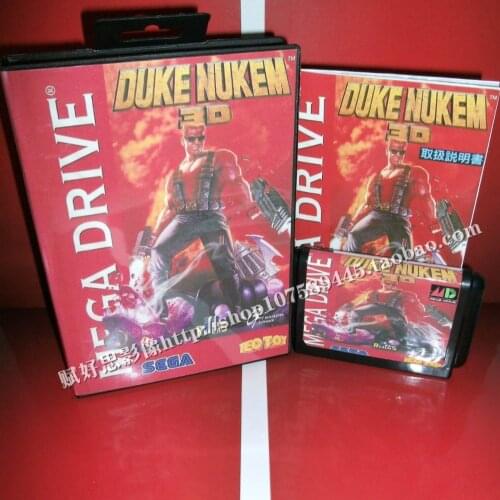 New Arrival Sega MD game - Duke nukem 3D with Box and Manual for 16 bit Sega MD game Cartridge Megadrive Genesis system