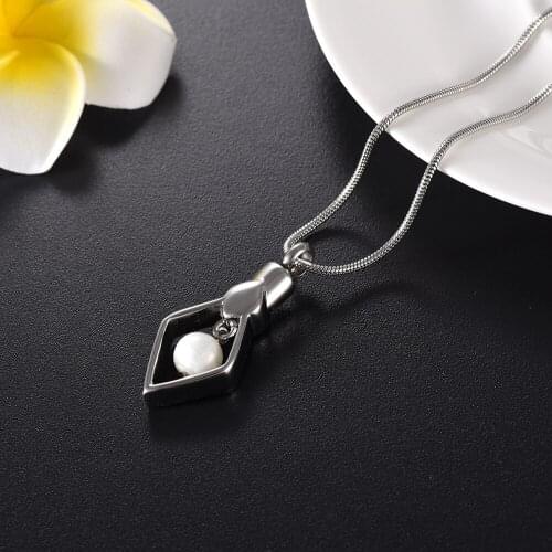 Ijd9929 Charm Cremation Urn Pendant Necklace For Ashes Keepsake Urns Ash Accessories Imitation pearl Charms Holder Keepsake Urns