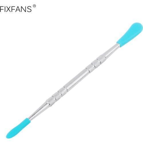 FIXFANS 12cm Wax Carving Tool Scrape Pipe Poker with Silicone Tip Cover Smoking Oil Cleaner Spoon for Atomizer Vape DIY Tool