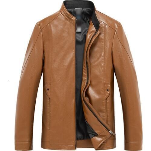 2020 New Fashion Men Black Short Biker Jackets Slim Fit Genuine Leather Jacket Casual Pocket Zipper Male Coats Plus Size Youth