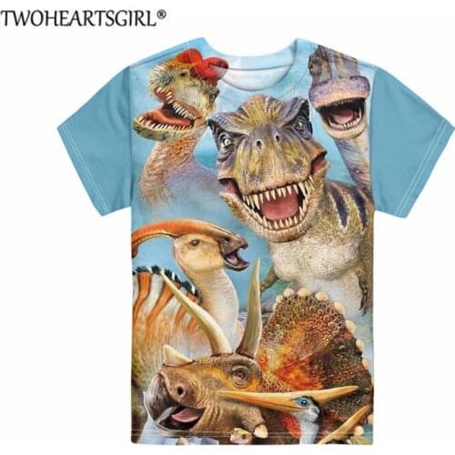 Summer New Children T-shirt Animal Dinosaur 3D Boys/Girl T-shirt Kids Short Sleeve Tshirts Casual Baby Tops Cartoon Clothing