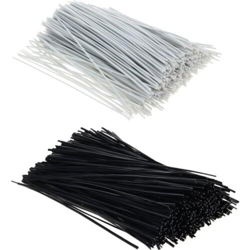 MroMax New 500/1000pcs PVC Metal Oval Round Cable Ties Black White 0.45*120mm 1000 Pieces 0.45*150mm 1000 Pieces Width 1/1.8mm