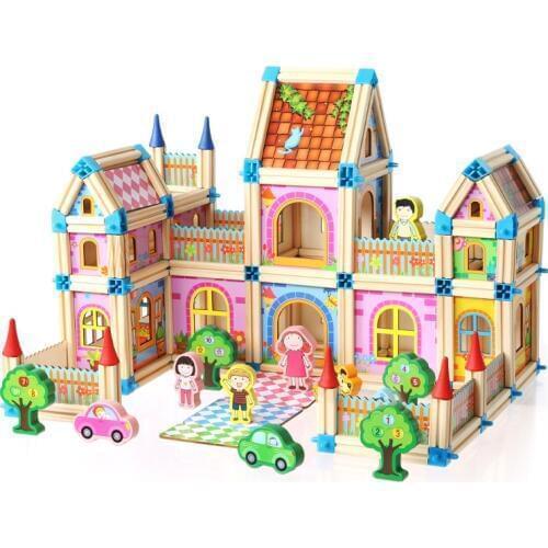 Doll House Miniature DIY Dollhouse With Doll Wooden House 128pcs /268pcs Toys For Children Gifts Holiday Times