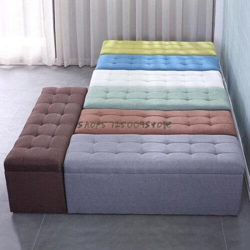 Multifunctional Sofa Stool Cloth Art Storage Box Can Seat Adult Shoe Changing Stool Household Storage Cabinet Rectangular Storag