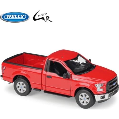 Welly 1:24 Model Car Scale 2015 Ford F150 Regular Cab Simulator Pickup Truck Diecast Metal Car Toy Boy Gift Collections