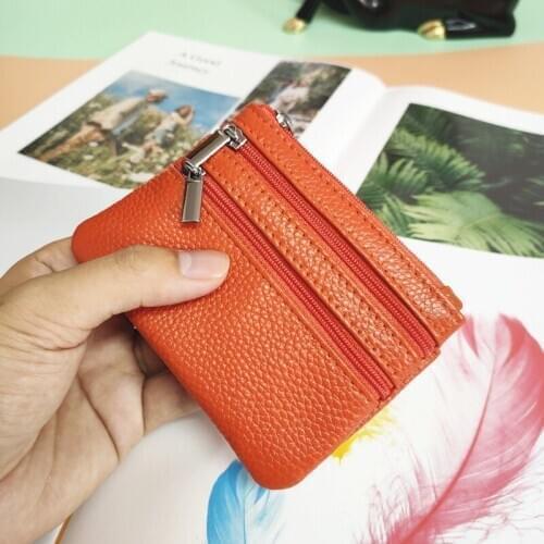 Fashion Lady Coin Purse Leather Zipper Key Case Multifunctional Card Case Money Bag