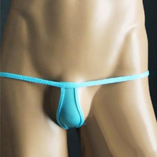 Men Bulge Pouch Low-Rise Underwear Elastic Micro Thong String T-Back Breathable Panties White Black Sky blue Pink M/L/XL/2XL