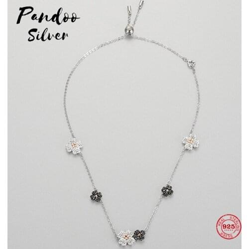 Fashion Charm Original 1:1 Copy, Small Fresh Black And White Flowers Wild Necklace Female Luxury Jewelry Gifts