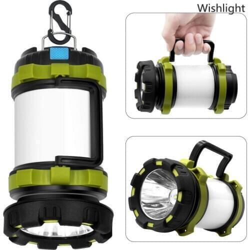 Portable LED Camping Light USB Rechargeable Working Lamps Outdoor Emergency Lantern Waterproof Searchlight Torch 18650 Battery