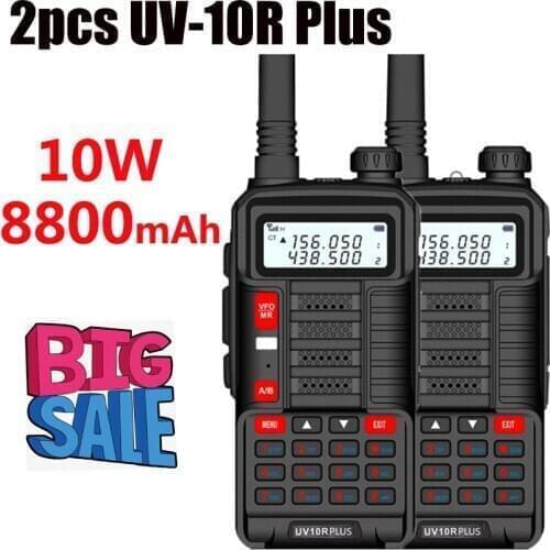 2 pcs walkie-talkies ptt baofeng uv 10R midland Station police radio scanner talki walkie portable radios am fm amateur wireless