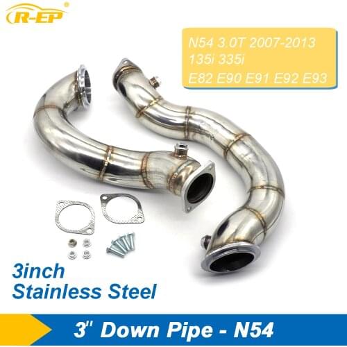 Car Exhaust Downpipe Fits for BMW N54 3.0T 135i 335Xi E82 E90 E91 E92 E93 07-13 Turbo Down Pipes Stainless Steel RP-D001
